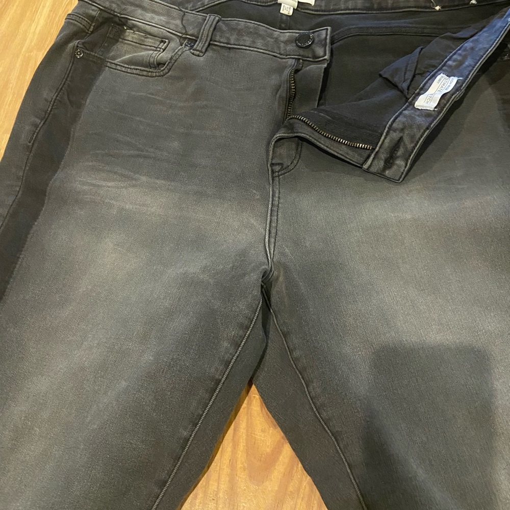 Lane Bryant Ultimate Stretch Black Slim Relaxed Fit Jeans with Distressed Look